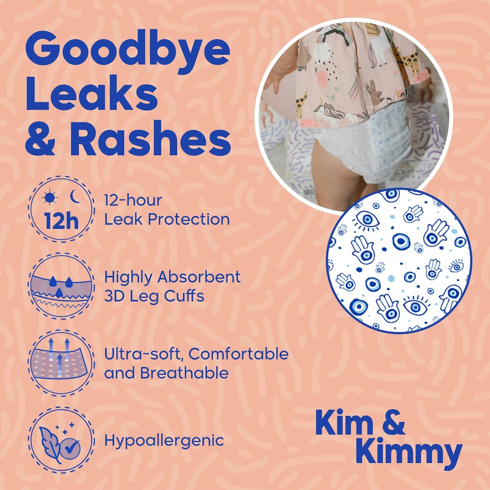 image 1 of Kim & Kimmy Nappy Pants, Size 5, 12-17kg, 42 Pack, Good Vibes
