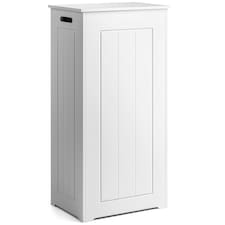 Christow White Laundry Box Wooden Bathroom Storage Basket Linen Clothes Cabinet