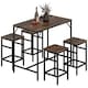 image 2 of HOMCOM 5-Piece Breakfast Bar Table and Stools Set, Kitchen Bar Table Set with High Table and 4 Stools, Space Saving Compact Dining Furniture for Small Spaces, Rustic Brown