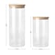 image 3 of Living and Home Glass Storage Organizer Jar Set with Bamboo Lids | Brown
