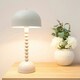 image 2 of ValueLights Clement Grey Pebble Abstract Bedside Table Lamp with a Dome Lampshade - Bulb Included