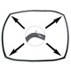 image 3 of SPARES2GO Oven Door Seal Gasket + Corner Clips compatible with Siemens Cooker 480 x 350 mm
