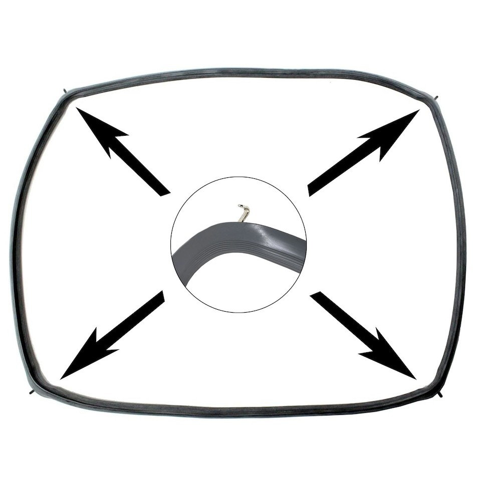image 1 of SPARES2GO Oven Door Seal Gasket + Corner Clips compatible with Siemens Cooker 480 x 350 mm