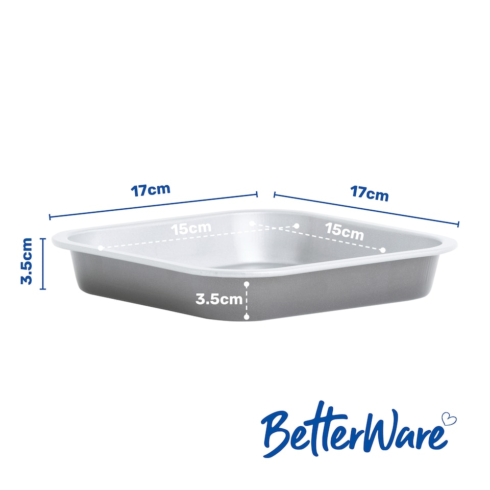 image 1 of BetterWare Air Fryer Accessories Set of 2 x 15cm Square Tins