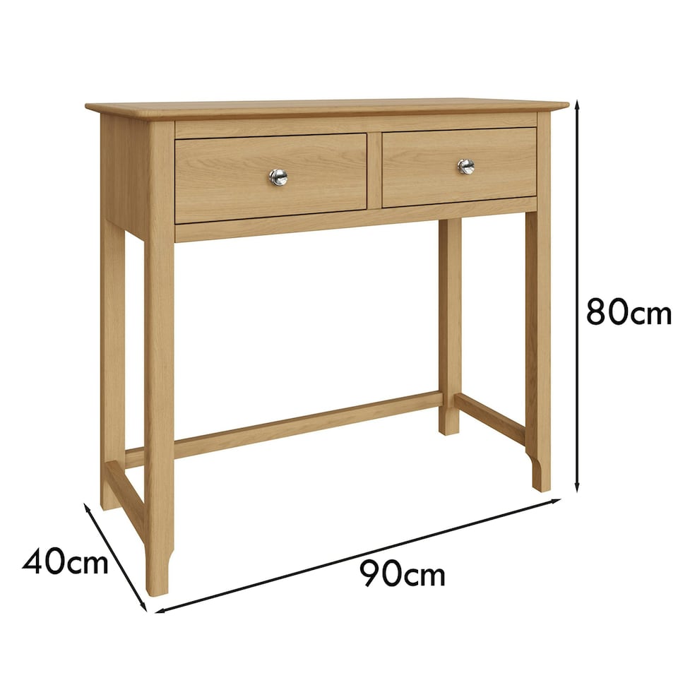 image 1 of Taberno 2 Drawer Dressing Table Natural Oak Brown