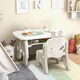 image 4 of COSTWAY Kids Drawing Table and Chair Set Grey