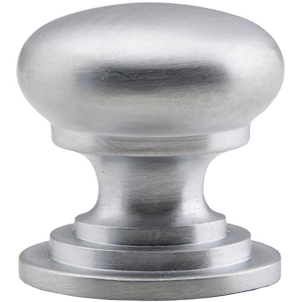 Loops Victorian Round Cupboard Door Knob 38mm Dia Satin Chrome Cabinet Handle