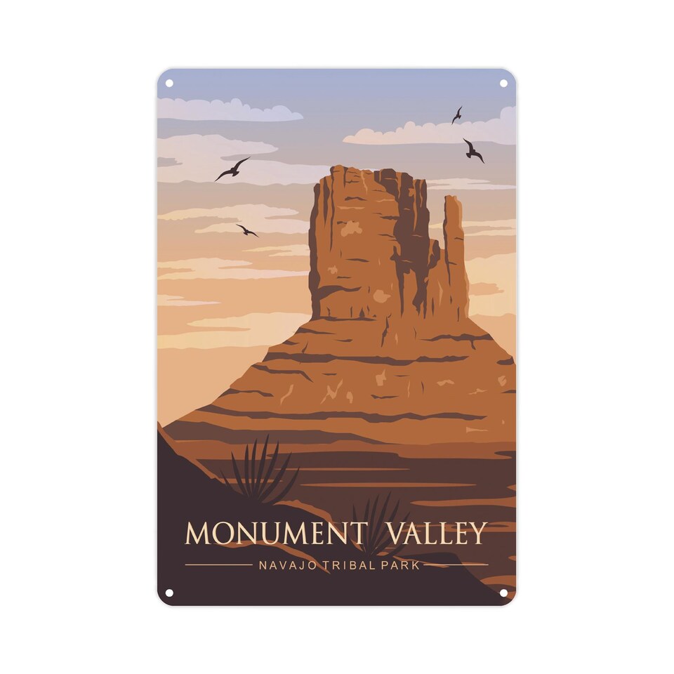 image 1 of Destination Art Portrait Metal Wall Plaque - Home Décor Gift - Monument Valley