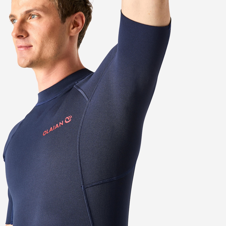 image 1 of Decathlon 100 men’s 1.5 mm neoprene Shorty Surfing wetsuit - navy blue