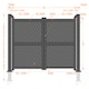 image 3 of Double Swing Gate 4000x1800mm Black - Diagonal Solid Infill and Flat Top | Black | 1