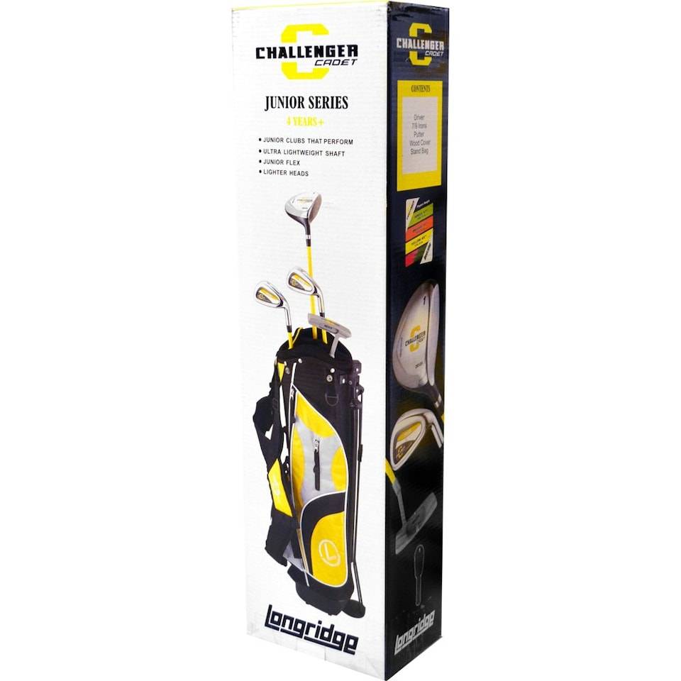 image 1 of Longridge Challenger Golf Club Stand Bag Set - Black/Yellow/Mint - One Size