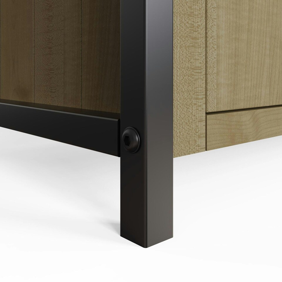 image 1 of Lowry 2 Door 2 Drawer Compact Sideboard Driftwood Lacquered Solid Reclaimed Pine Brown