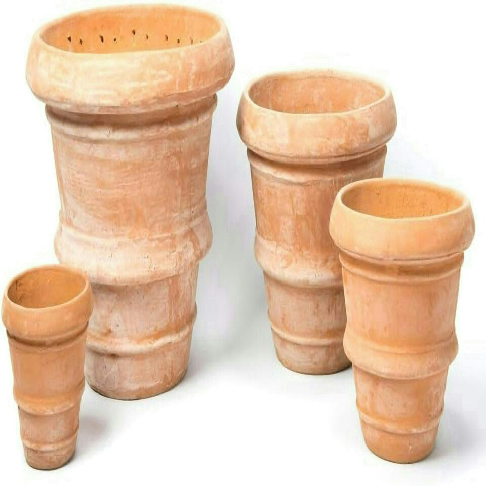 image 1 of Primrose Garden Terracotta Round Rolled Rim Patio Planter Pot 27cm