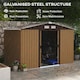 image 3 of Outsunny 9 x 6FT Galvanised Garden Storage Shed w/Sliding Door, Light Brown