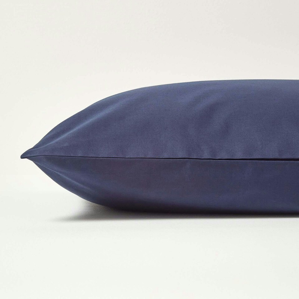 image 1 of Homescapes Navy Blue Egyptian Cotton Housewife Pillowcase 200 TC - King Size