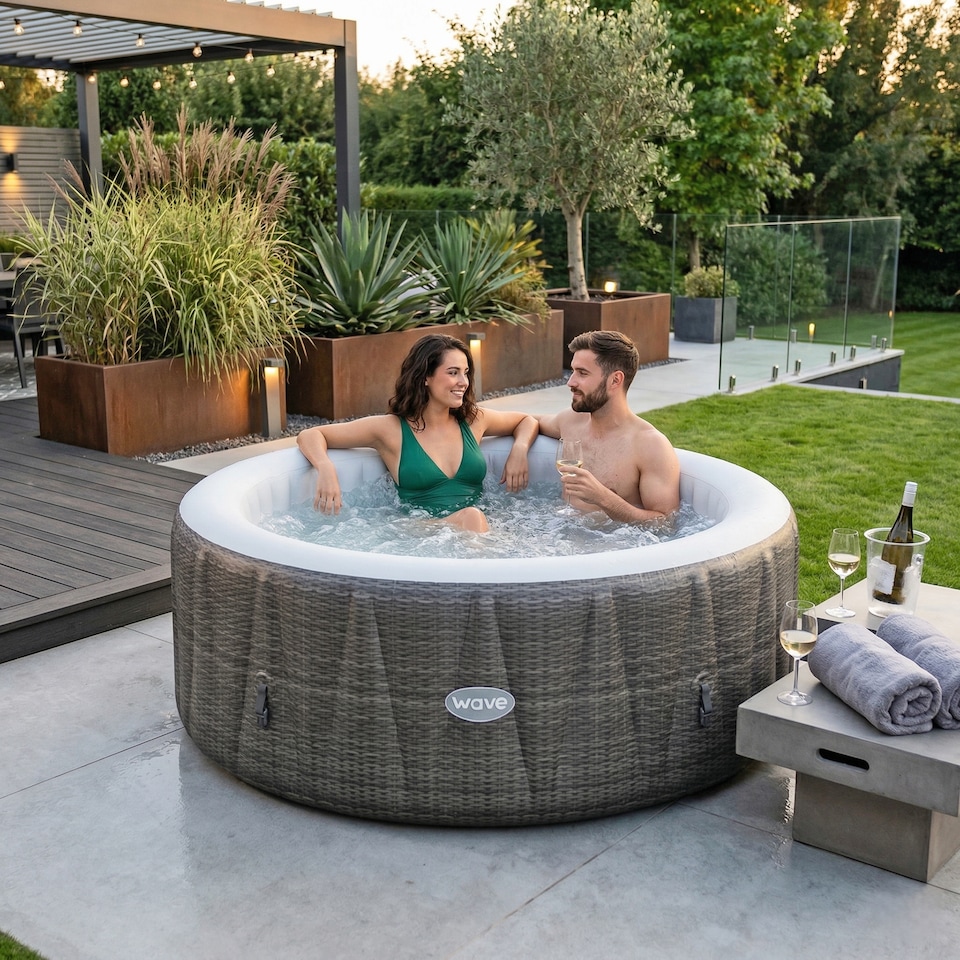 image 1 of Wave Insulating Foam Hot Tub Mat, Square, 205 x 205cm
