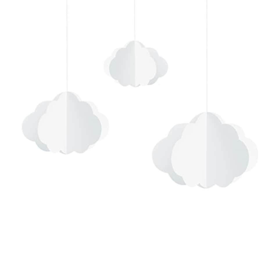 image 1 of Clouds Baby Shower Hanging Decorations - Pack of 3