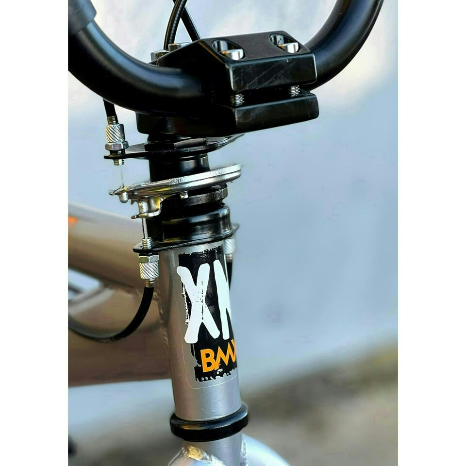 image 1 of XN Area 44 20" Freestyle BMX Bike w/ 360 Gyro - Metallic Grey/Orange