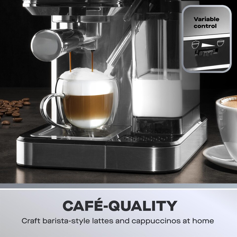 image 1 of Daewoo 20 Bar Espresso Coffee Machine with Milk Tank