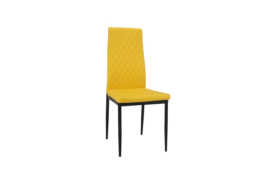 image 1 of San Diego Marble Dining Table with Emily Leather Chairs - Mustard