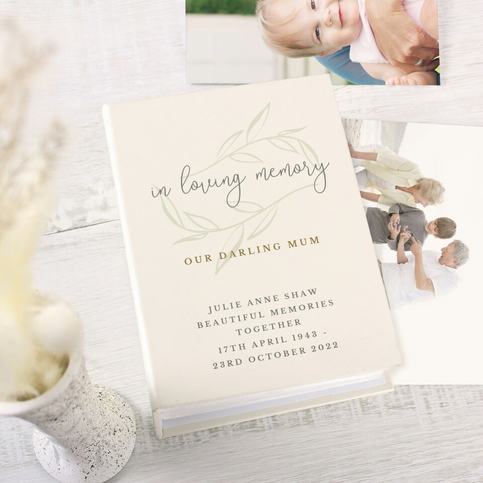 image 1 of Personalised In Loving Memory 6x4 Photo Album with Sleeves Cream