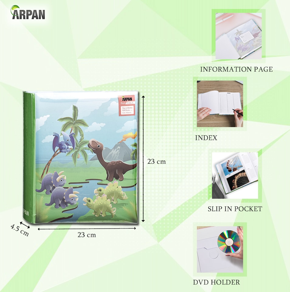 image 1 of ARPAN Photo Album for 200 Photos 6x4" (10x15cm) – Slip In Memo Album with Writing Space & Index Pages – Picture Storage Album for Family, Wedding & Travel Memories
