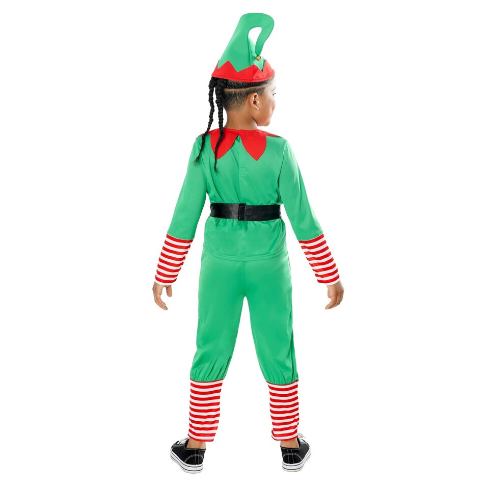 image 1 of Bristol Novelty Childrens/Kids Elf Costume - Green/Red/White - 3-4 Years 3