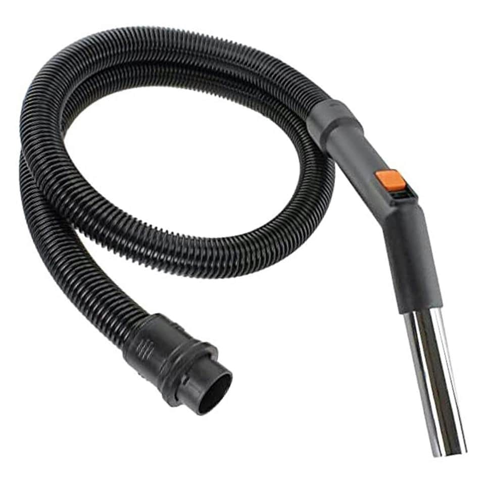 image 1 of SPARES2GO Stainless Steel Hose for Vax 6130 6131 6140 6141 6150 6151 Vacuum Cleaner (4 Lug Fitting) Black
