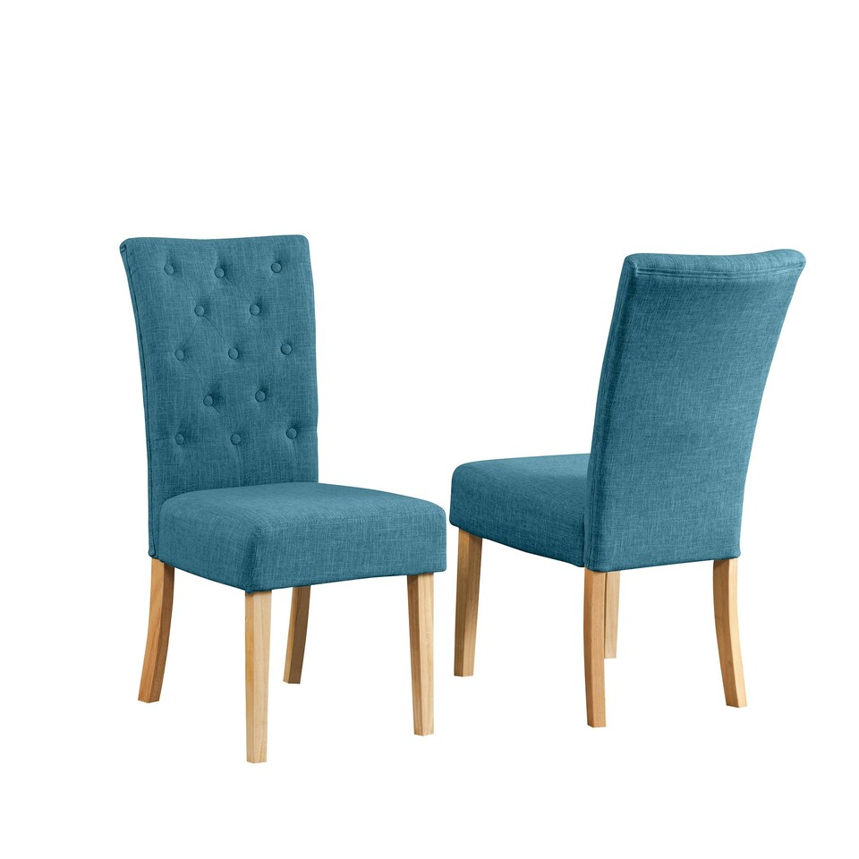 image 1 of Set of 2 Pienza Fabric Dining Chairs - Teal