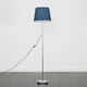 image 2 of ValueLights Charlie Chrome Floor Lamp Navy Taper Shade & Bulb 