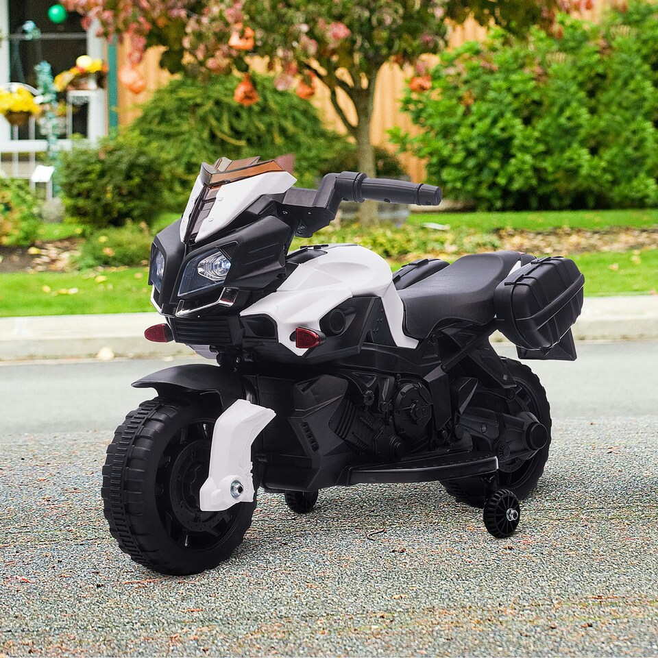 image 1 of HOMCOM Kids 6V Electric Motorcycle Ride-On Toy Battery 18 - 48 months White