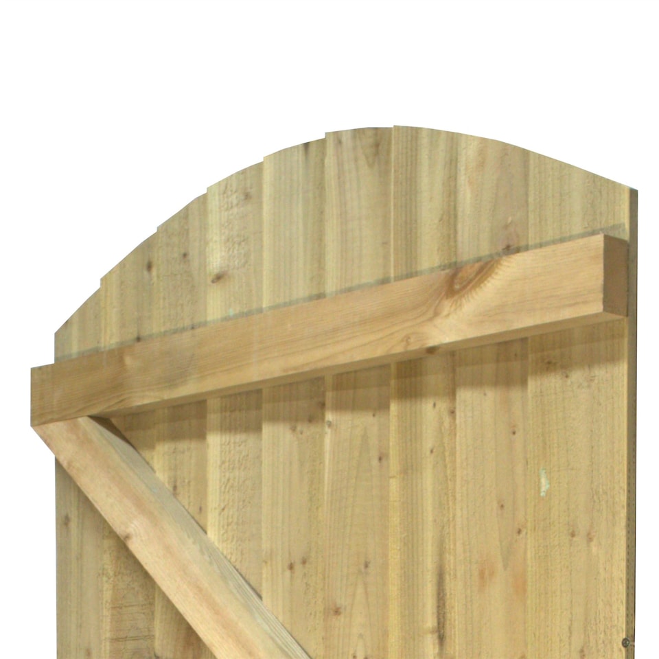 image 1 of Arch Top Wooden Garden Gate 6ft x 3ft Feather Edge Semi-Braced Treated Door
