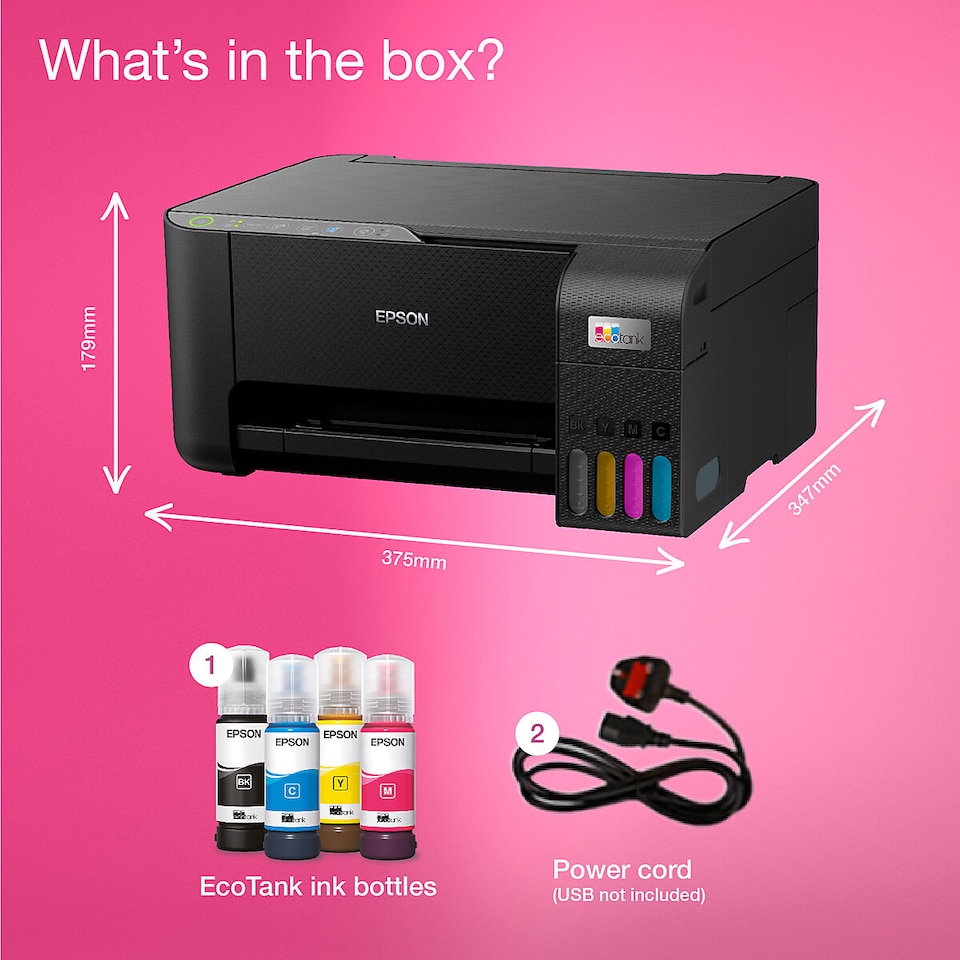 image 1 of Epson EcoTank ET-2862 5760 x 1440 DPI A4 Wireless Multifunction Colour Inkjet Printer