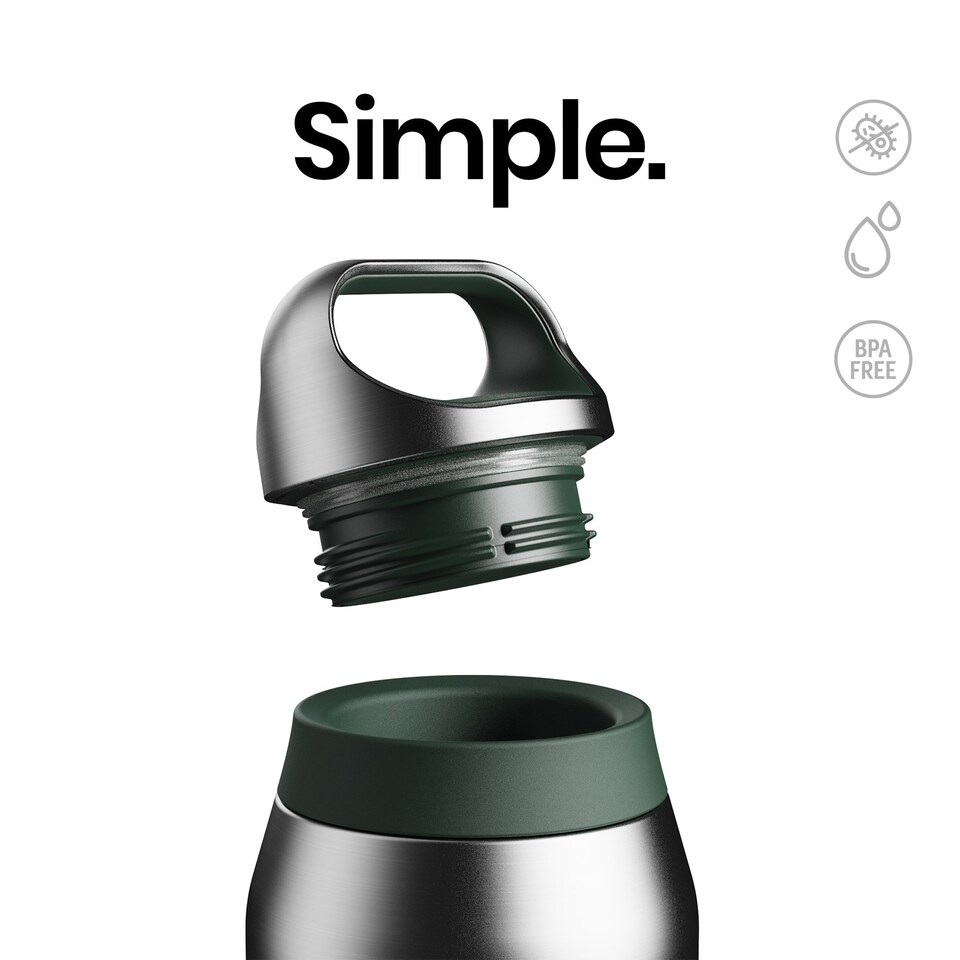 image 1 of ION8 ROAM Insulated Steel Water Bottle, Rubberised, 485ml / 16oz
