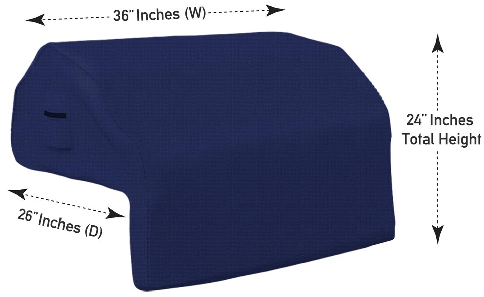 image 1 of Covers&All Built-in Outdoor Grill Cover, Durable 12 Oz Waterproof Cover Max Material with Air Pocket, 36 in W x 26 in D x 24 in H, Blue