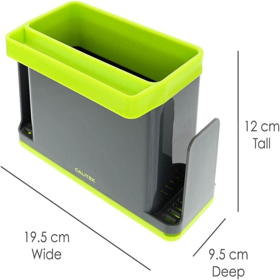 image 1 of CALITEK Sink Caddy Washing Up Storage Tidy with Removable Drip Tray Green