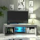 image 3 of TV Unit 130cm Grey Gloss Doors Grey Matt Body Modern Cabinet | Grey | One Size | 1