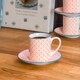image 5 of Nicola Spring 12 Piece Hand-Printed Espresso Cup & Saucer Set - 65ml - Orange | Orange | Orange | 12