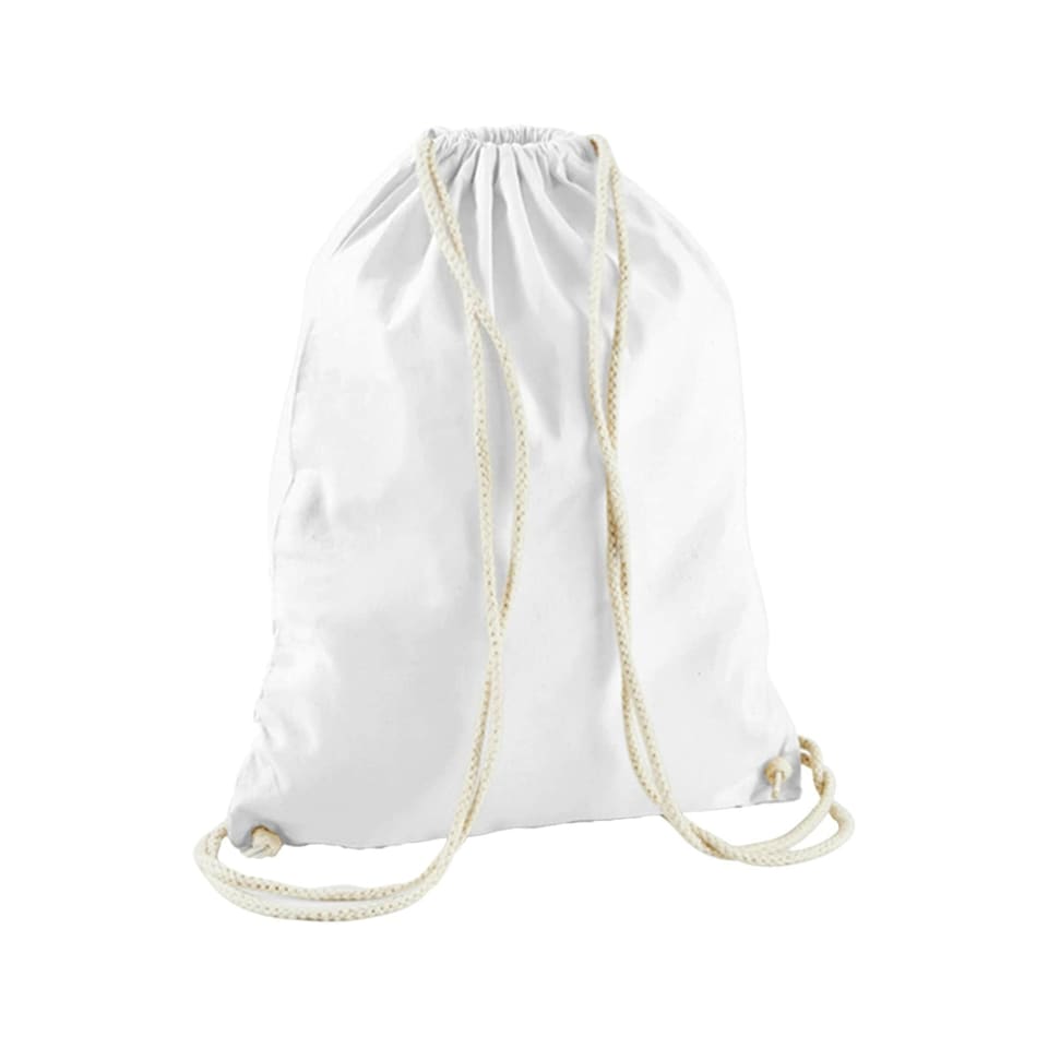 image 1 of Westford Mill Cotton Gymsac Bag - 12 Litres - White - One Size | Multi | One Size