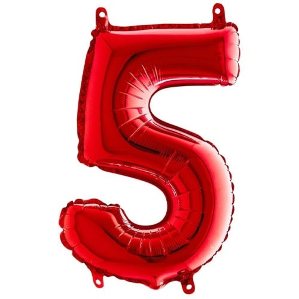 Red Number 5 Air Fill Foil Balloon 36cm / 14 in