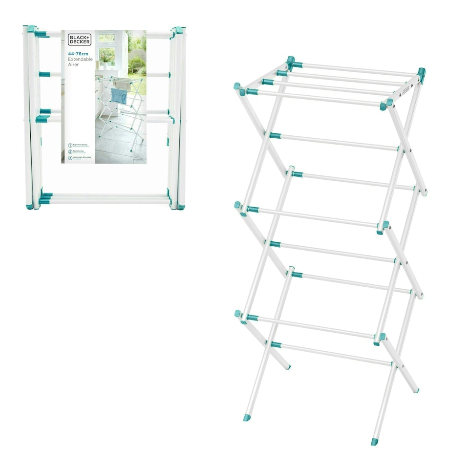 image 1 of BLACK+DECKER Extendable Compact Clothes Airer
