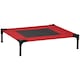 image 1 of Pawhut Pet Raised Bed Elevated Cool Cot Home Camping Basket Breathable M Red