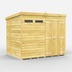 image 1 of 8 x 7 Feet Pent Security Shed - Double Door - Wood - L214 x W243 x H201 cm | Brown