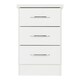 image 2 of Nevada 3 Drawer Bedside Cabinet White