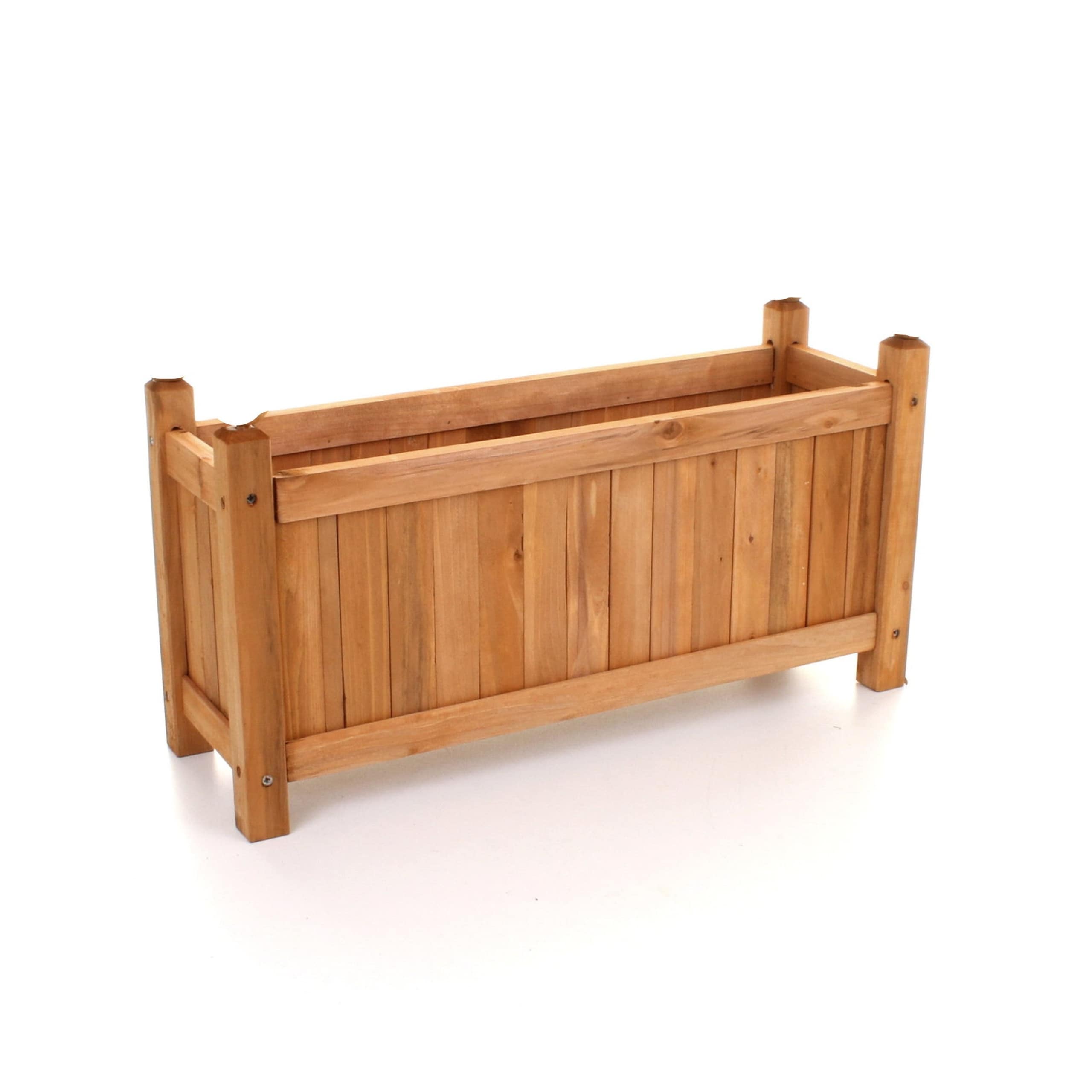 Groundlevel Medium Contemporary Wooden Planter Outdoor Garden Herb Flower Box