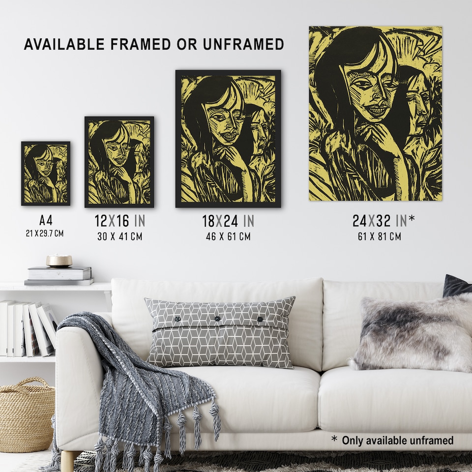 image 1 of Fehmarn Girls Portrait Ernst Ludwig Kirchner Huge Wall Art Poster Print