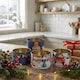 image 5 of Christmas Metal Storage Mini Tins Set Nesting Stacking Containers Festive Design | Multi | Blue