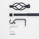 image 7 of OHS Extendable Metal Finial Twist Ends Wall Mounted Rod Fittings Curtain Pole Silver