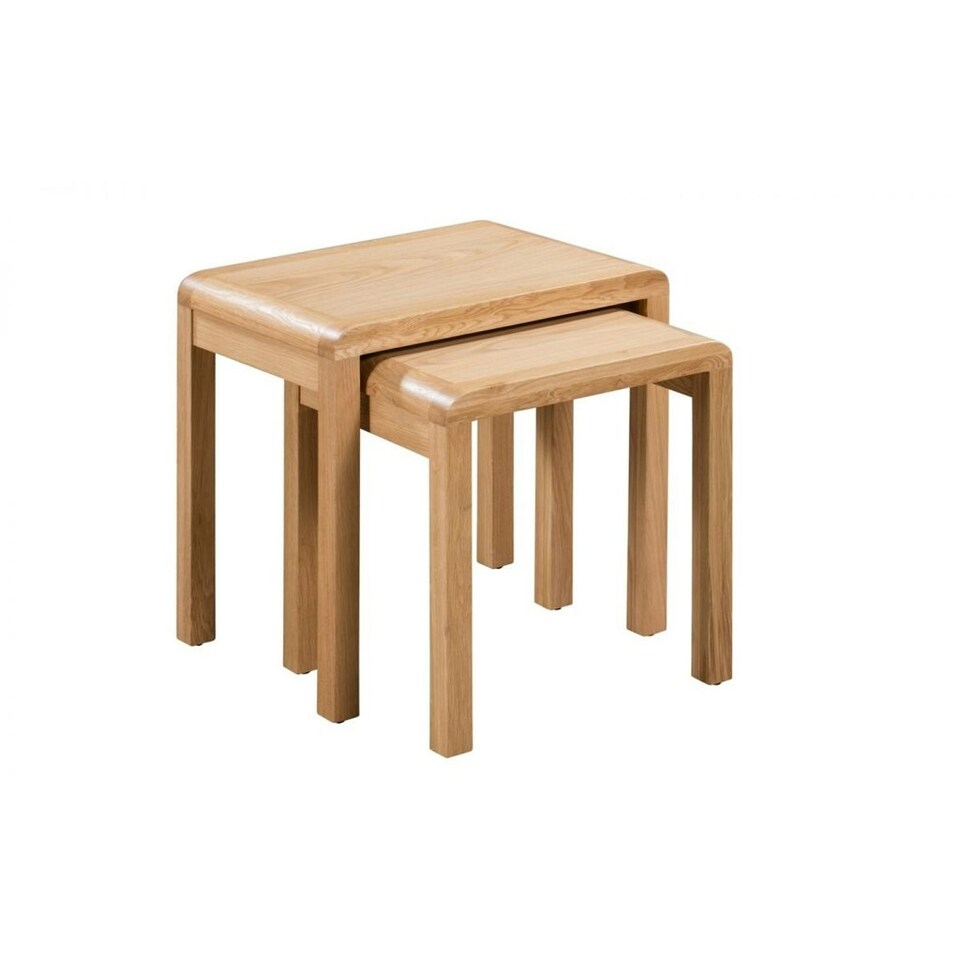 image 1 of Classic Stylish Curve Nest of Tables Brown