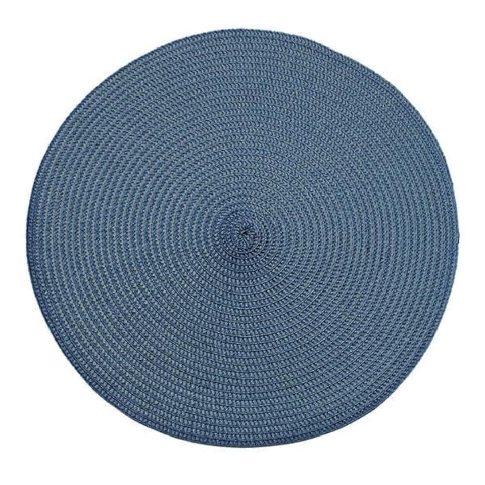 Walton & Co Slate Blue Circular Ribbed Placemat